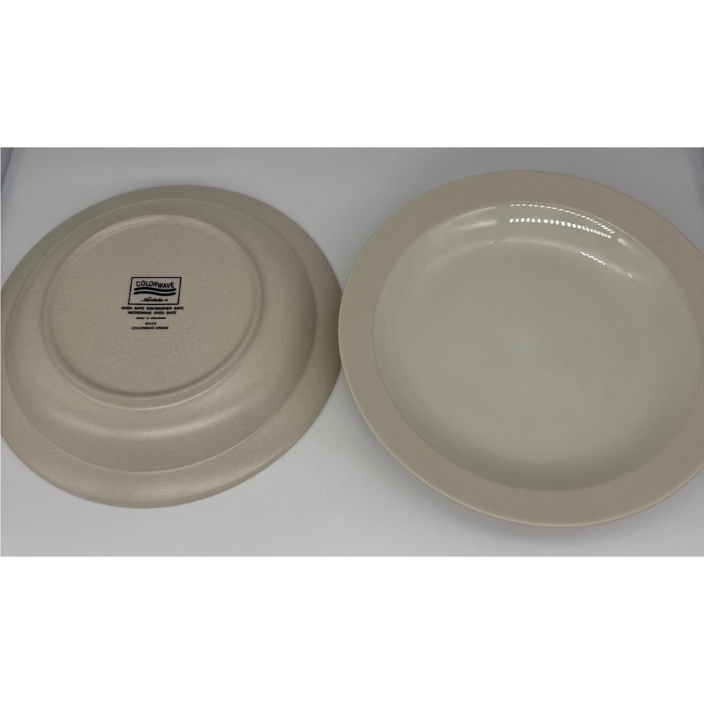 Noritake Colorwave Cream Rim Soup Bowls 10 Inch Set of 2 Stoneware 8040 Pasta